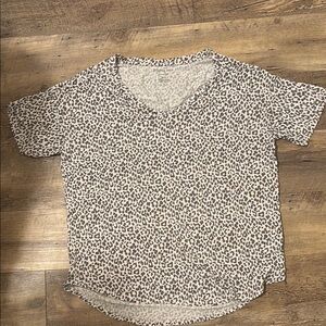 American Eagle Outfitters Cream and White Relaxed Fit T-Shirt